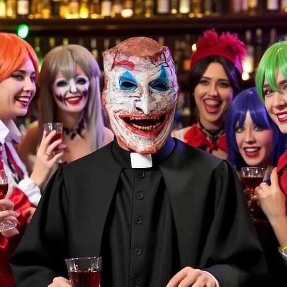 Scary Joker Mask Adult Horror Halloween Moving Jaw Creepy Cosplay Face Prop - Picture 4 of 6